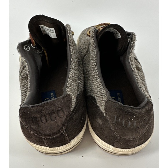 Men's 9 D POLO Ralph Lauren Vaughn Donegal Wool Tweed & Suede Casual Sneakers - Picture 3 of 10